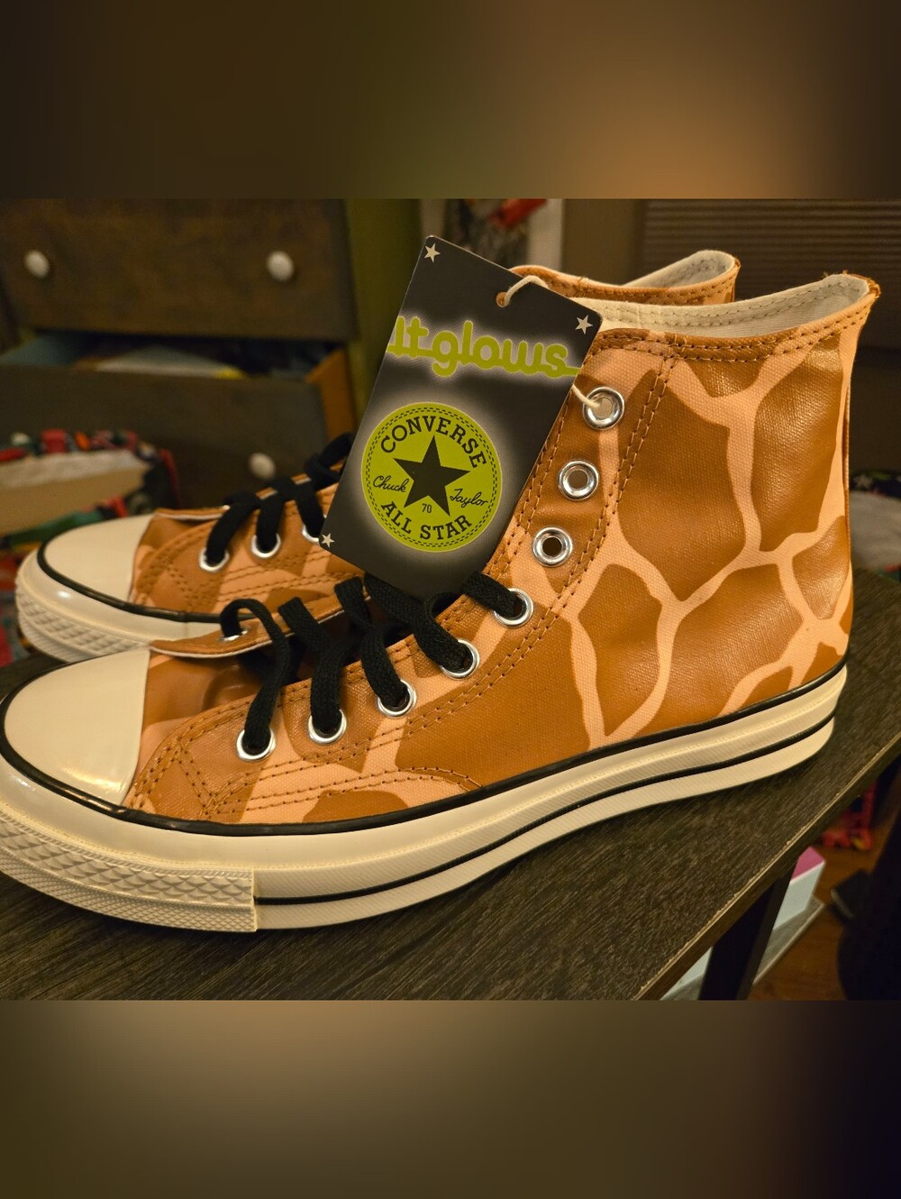 Converse Chuck Taylor 70 Hi Glow-In-The-Dark Giraffe Sneaker Men's 8 Woman's 10